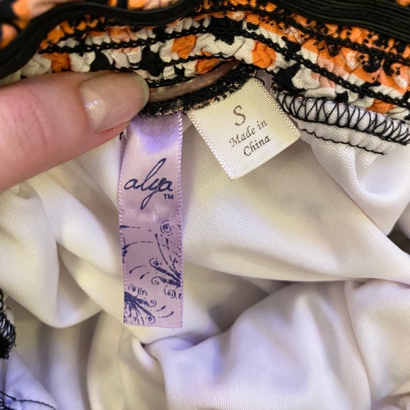 Alya Orange and Black Printed Shorts w/ Tassels - Picture 2 of 2